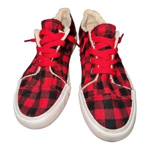 Blowfish Red and Black Plaid Flats